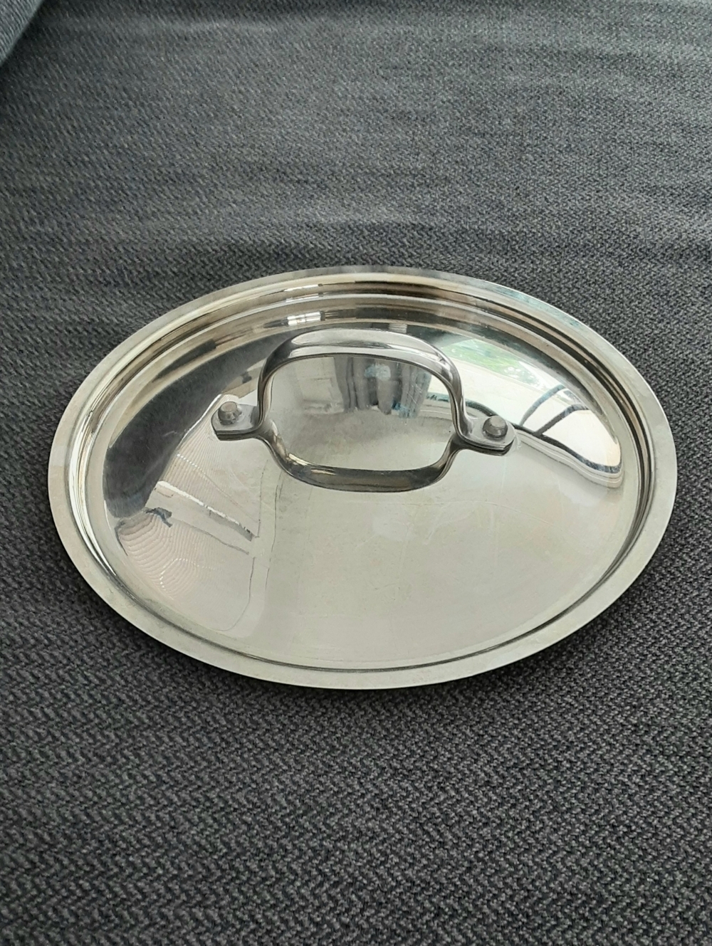 Stainless Steel Round Pot Lid with Riveted Steel Handle, Heavy Duty, 8.5"